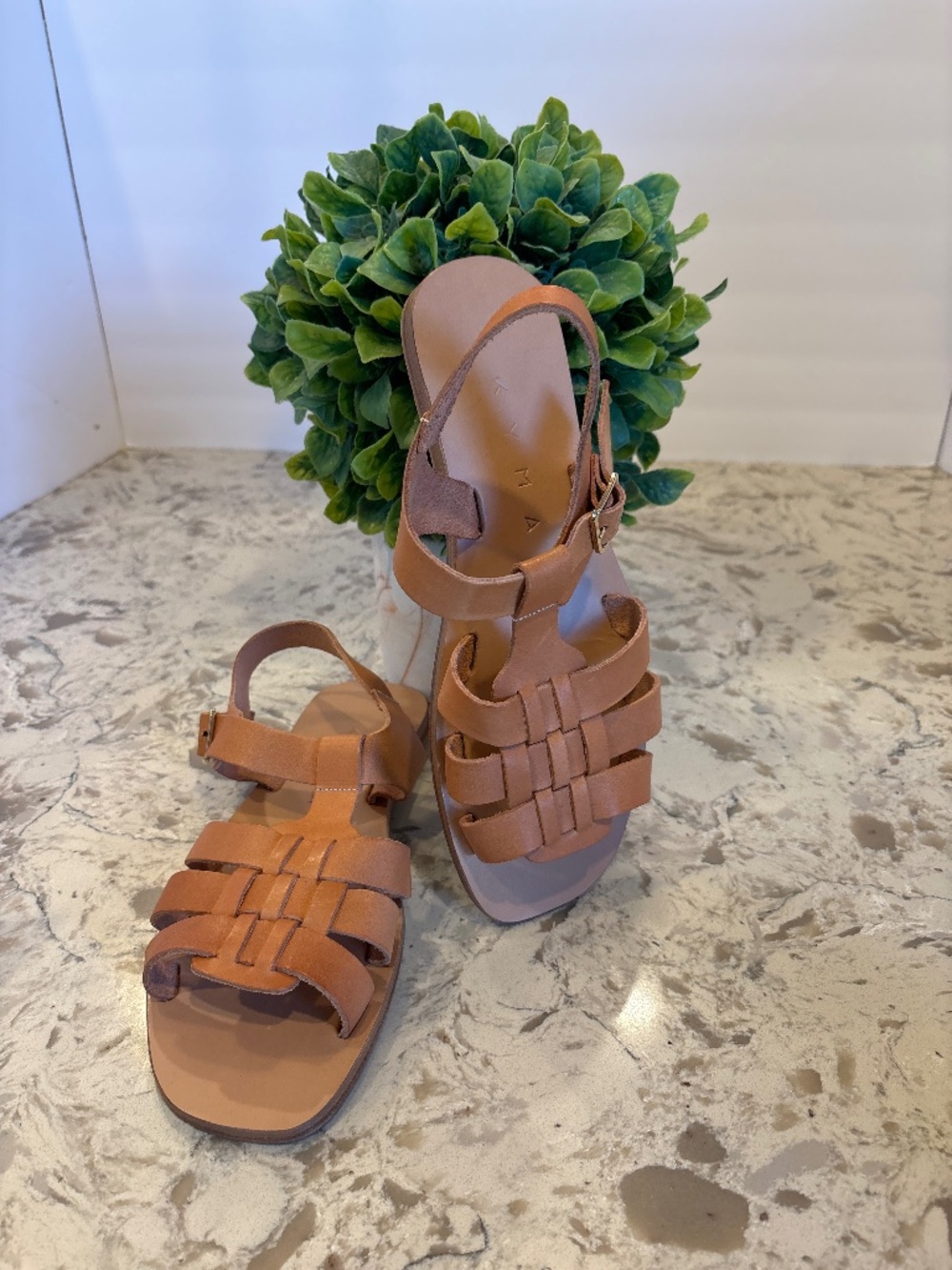 Kyma Kea Square Leather Fisherman Design Sandals Women’s Sz 39